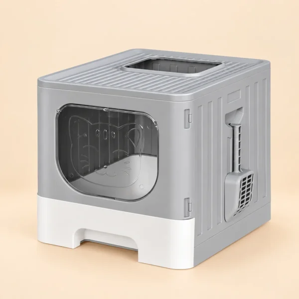 i.Pet Cat Litter Box Large Tray Kitty Toilet Enclosed Hooded Foldable Cat Litter Box Scoop