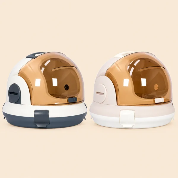 Portable Cat Carrier Space Capsule Large Capacity Aviation Travel Kitty Basket - Champagne