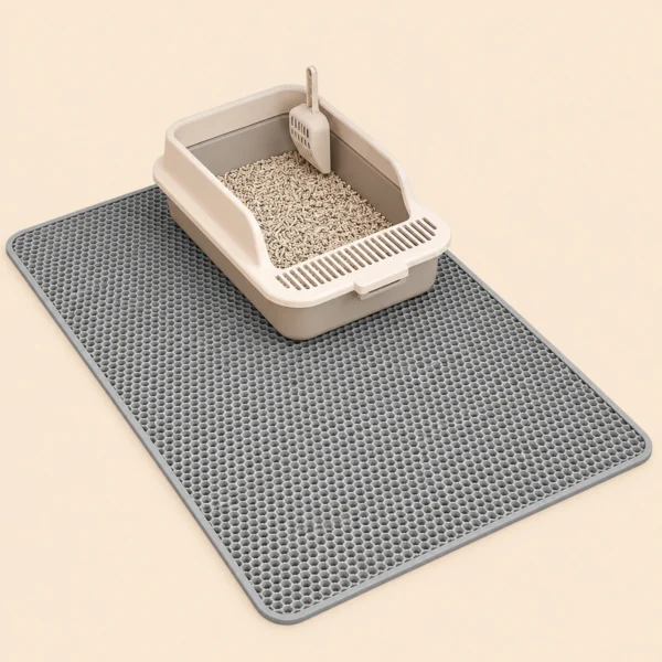 Large Double Layer Litter Mat Waterproof Non Slip Cat Trapping Pad Easy to Clean