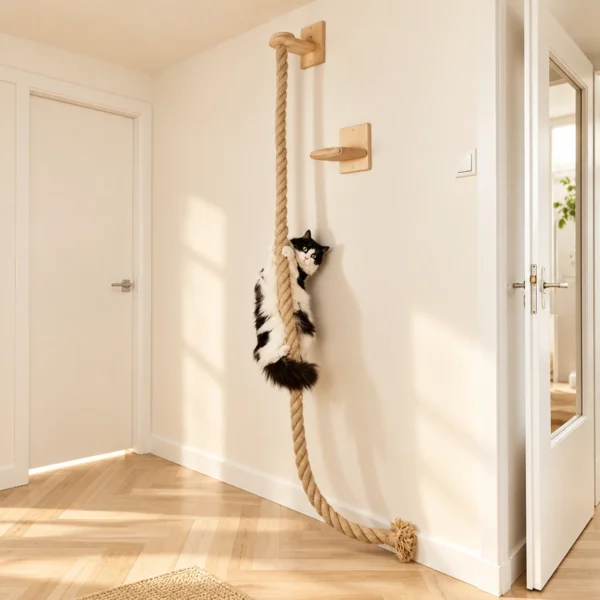 Cat Climbing Frame Rope Leash Jumping Platform for Cats Interactive Play Set