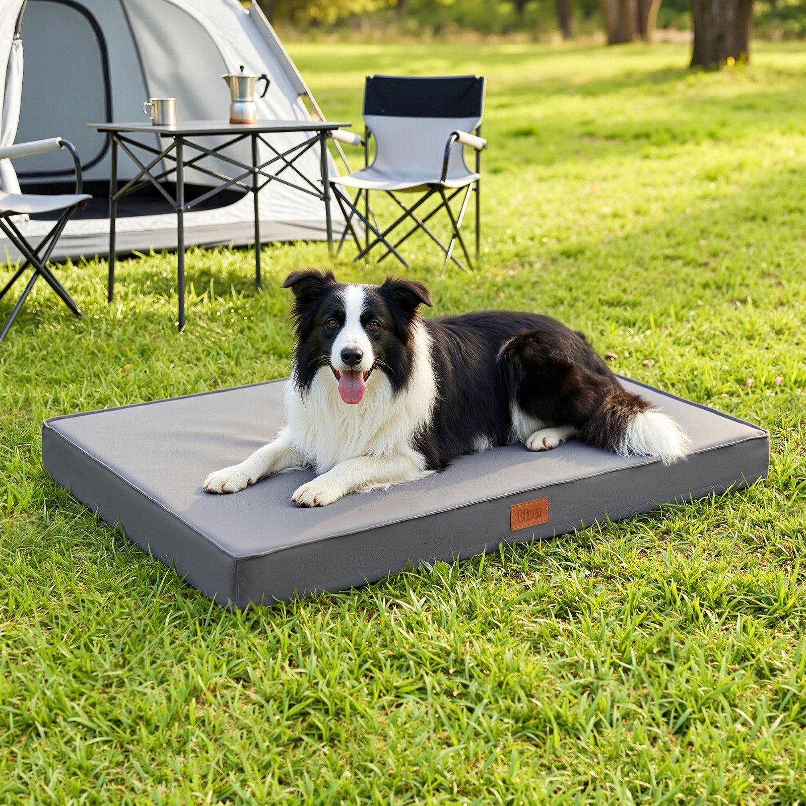 Water Resistant Outdoor Dog Bed with Egg Crate Foam 1 i.Pet Dog Bed Large Water-resistant Egg Crate Foam Orthopedic Pet Mat Grey