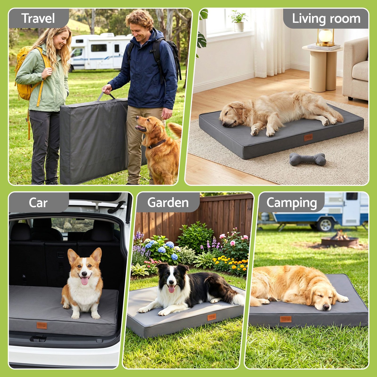 Water Resistant Outdoor Dog Bed with Egg Crate Foam 7 i.Pet Dog Bed Large Water-resistant Egg Crate Foam Orthopedic Pet Mat Grey – photo 7