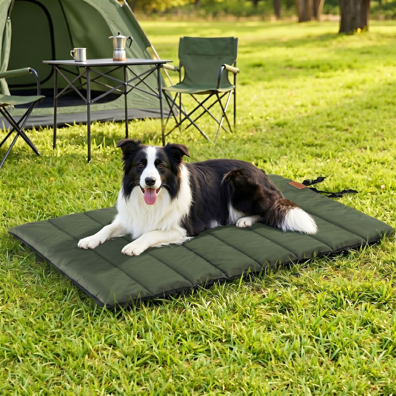 i.Pet Outdoor Dog Bed - Water-Resistant Foldable Travel Mat 1 i.Pet Outdoor Dog Bed Large Water-resistant Washable Foldable Travel Dog Mat Green