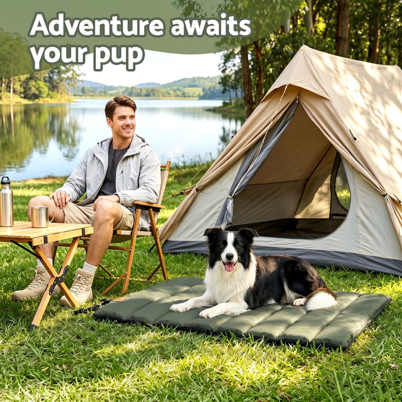 i.Pet Outdoor Dog Bed - Water-Resistant Foldable Travel Mat 6 i.Pet Outdoor Dog Bed Large Water-resistant Washable Foldable Travel Dog Mat Green – photo 6
