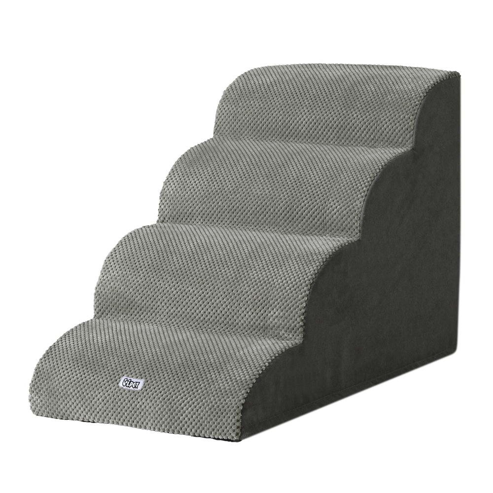 i.Pet Foam Dog Steps - Non Slip Pet Stairs for Bed, Sofa & Car 1 i.Pet Dog Ramp Steps Foam 4 Tier Pet Stairs For Bed Sofa Car Portable Indoor