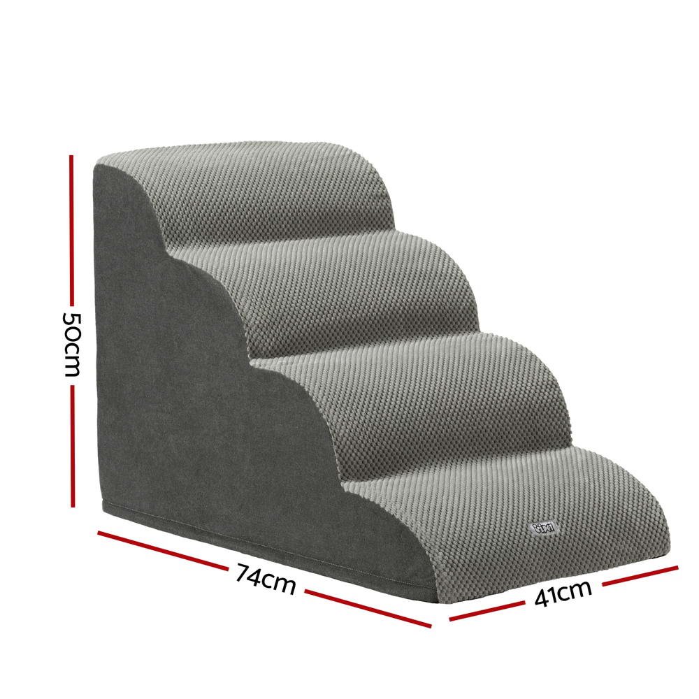 i.Pet Foam Dog Steps - Non Slip Pet Stairs for Bed, Sofa & Car 2 i.Pet Dog Ramp Steps Foam 4 Tier Pet Stairs For Bed Sofa Car Portable Indoor – photo 2