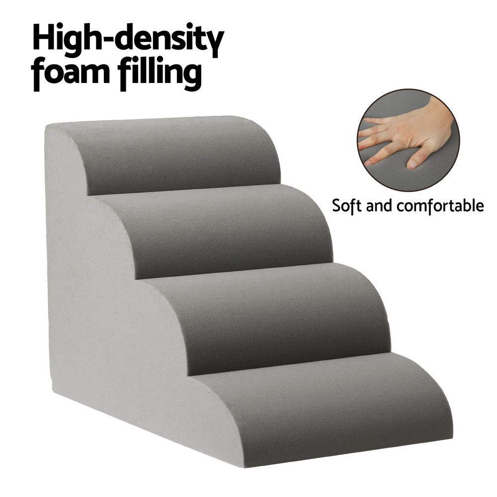 i.Pet Foam Dog Steps - Non Slip Pet Stairs for Bed, Sofa & Car 6 i.Pet Dog Ramp Steps Foam 4 Tier Pet Stairs For Bed Sofa Car Portable Indoor – photo 6