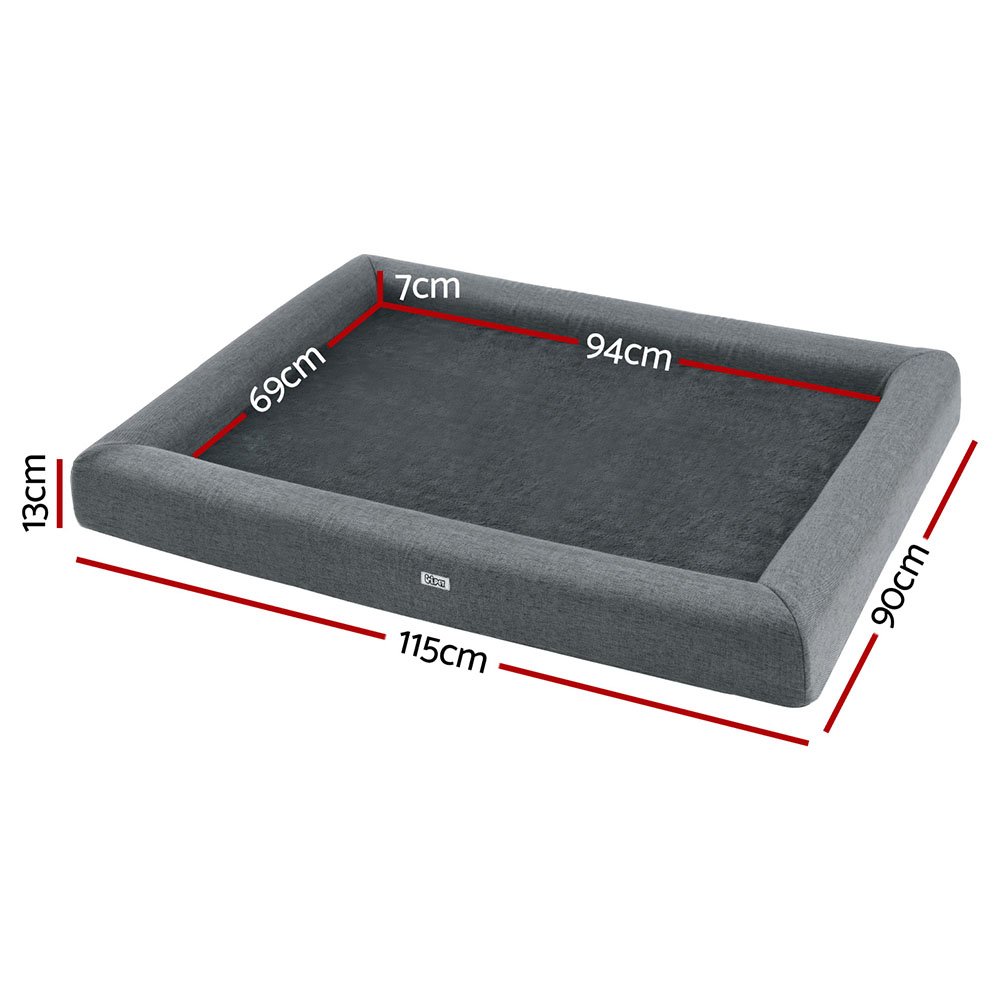 Egg Crate Dog Bed with Washable Cover 2 i.Pet Pet Bed Dog Cat Extra Large Calming Soft Sofa Cushion Egg Crate Washable Grey – photo 2