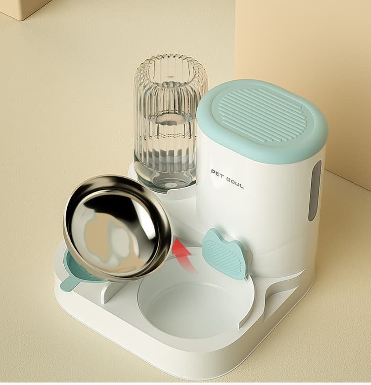 2 in 1 Automatic Pet Feeder and Water Dispenser for Cats & Dogs 6 2-in-1 Automatic Cat Feeder and Water Dispenser for Pets, Compatible with Cats and Dogs, Yellow – photo 6