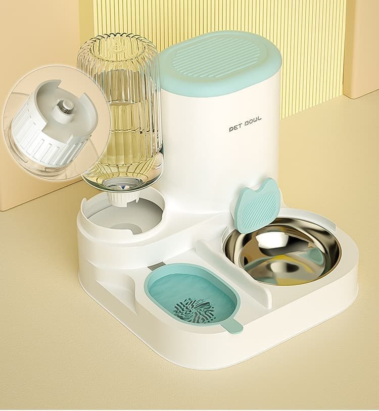 2 in 1 Automatic Pet Feeder and Water Dispenser for Cats & Dogs 7 2-in-1 Automatic Cat Feeder and Water Dispenser for Pets, Compatible with Cats and Dogs, Yellow – photo 7