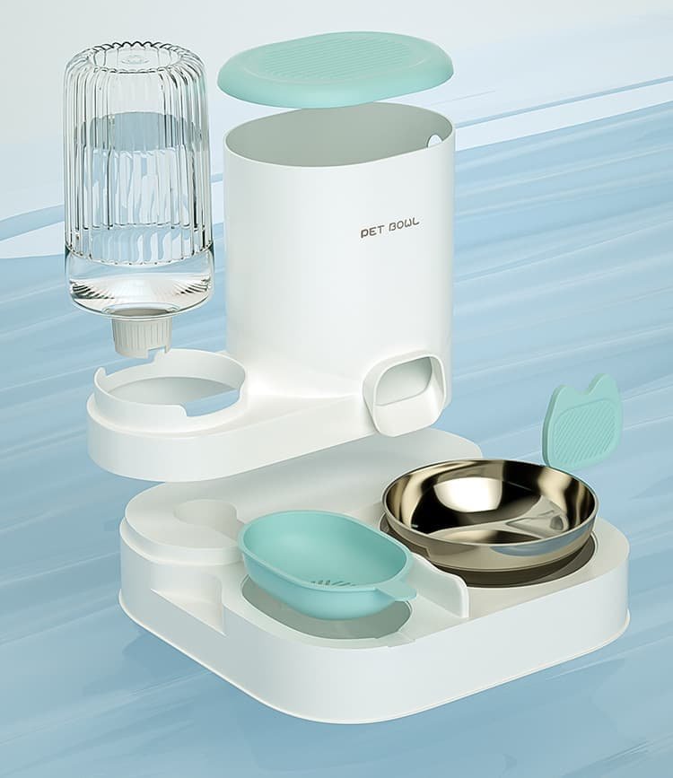 2 in 1 Automatic Pet Feeder and Water Dispenser for Cats & Dogs 10 2-in-1 Automatic Cat Feeder and Water Dispenser for Pets, Compatible with Cats and Dogs, Yellow – photo 10