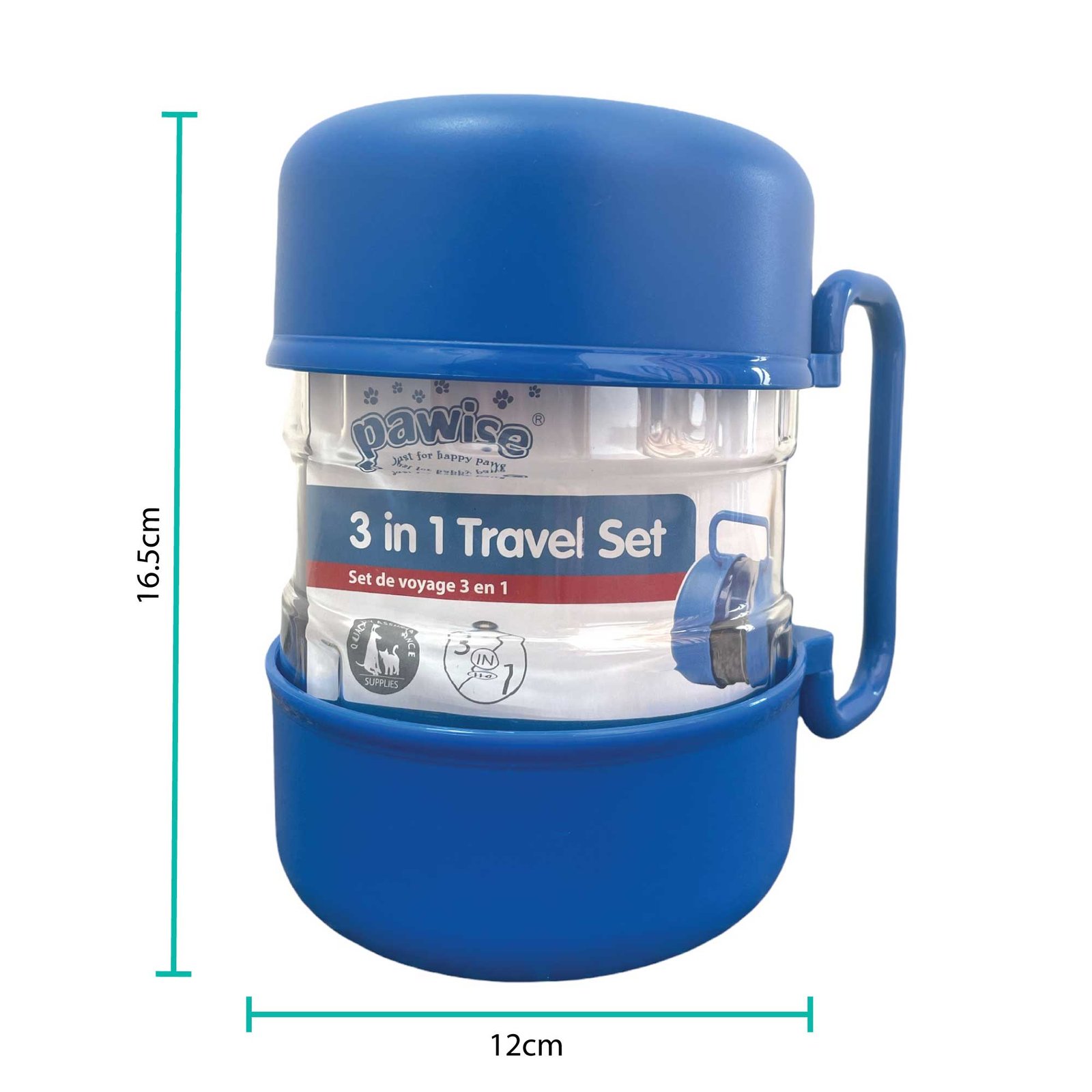 3 in 1 Pet Travel Feeding Set - Food Container & 2 Bowls 3 3 In 1 Pet Travel Food Water Bowl Set Dog Cat Portable Feeding Carry Container – photo 3