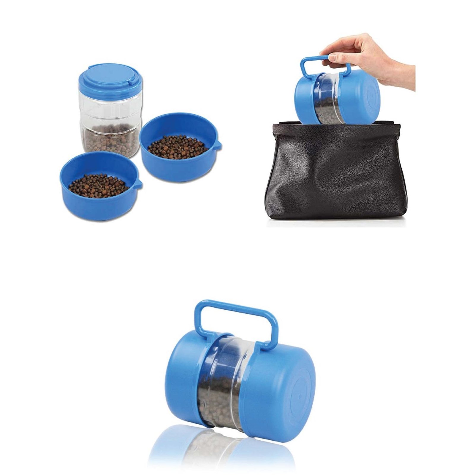 3 in 1 Pet Travel Feeding Set - Food Container & 2 Bowls 7 3 In 1 Pet Travel Food Water Bowl Set Dog Cat Portable Feeding Carry Container – photo 7