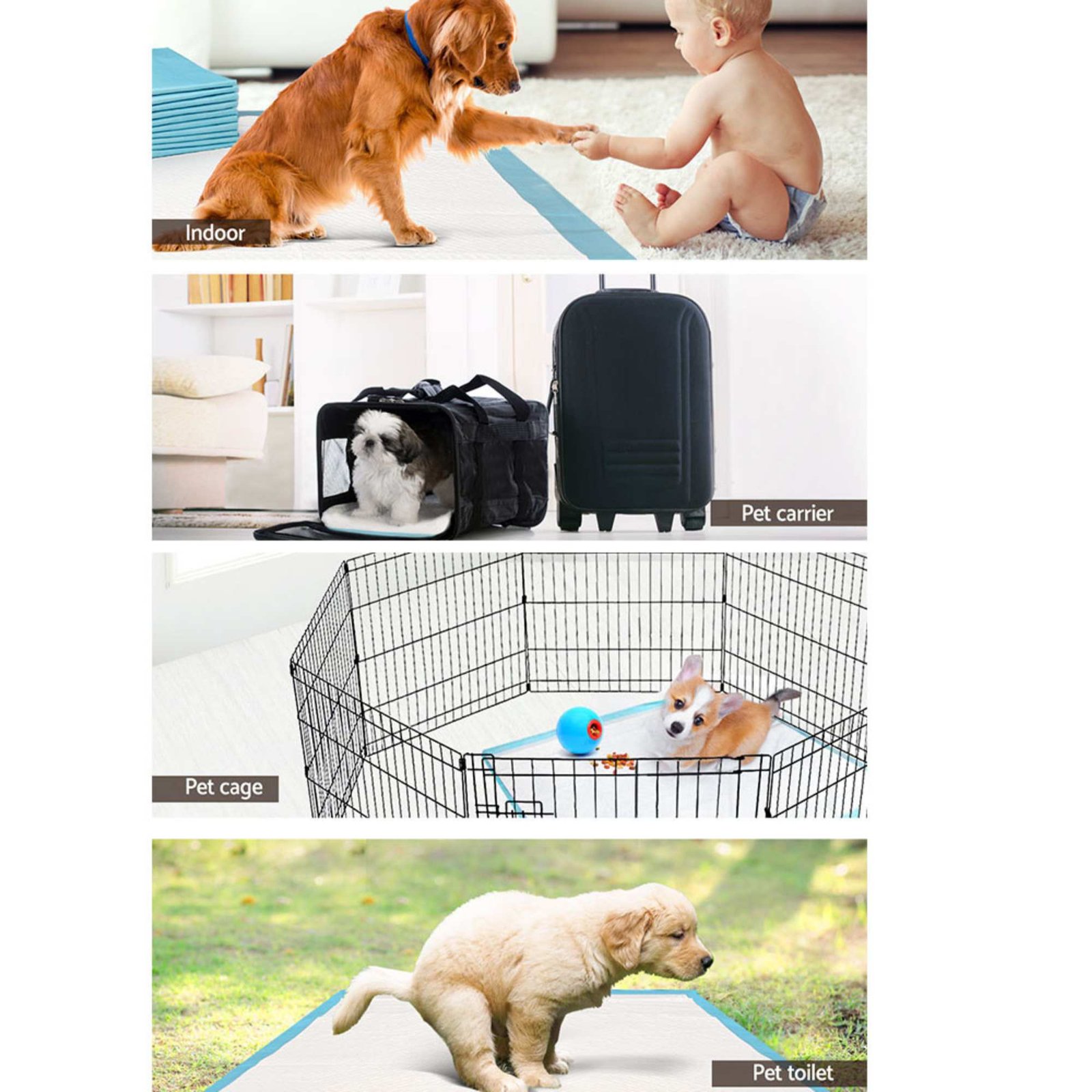 Puppy Training Pads 30 Pack - 56 × 56cm 5 30x Pack Puppy Training Mat 56x56cm Dog Indoor Pads Pee Absorbent Toilet – photo 5
