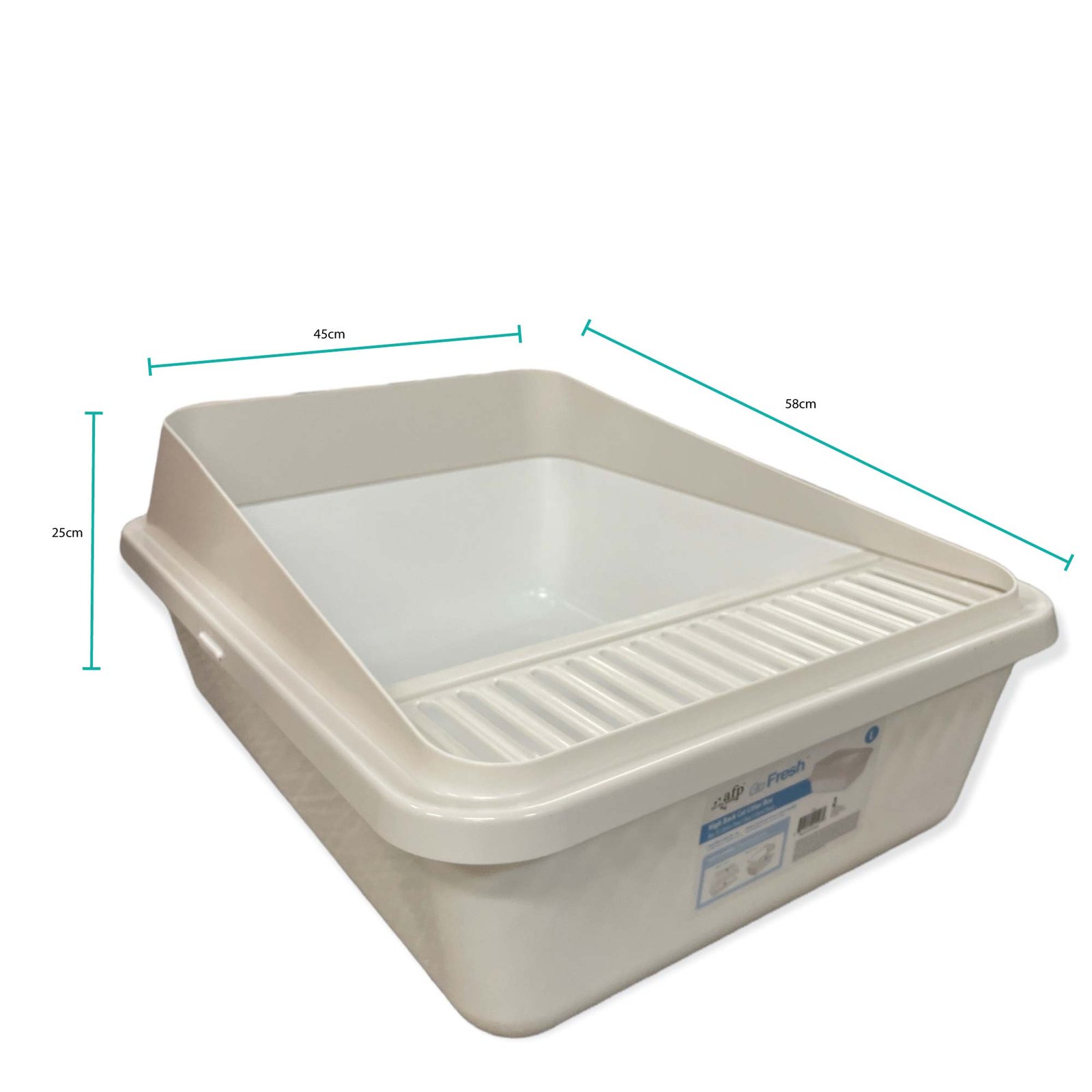 High Back Cat Litter Tray with Anti-Tracking Front 3 High Back Cat Litter Tray Large - Pet Fresh Clean Kitten Toilet Box – photo 3