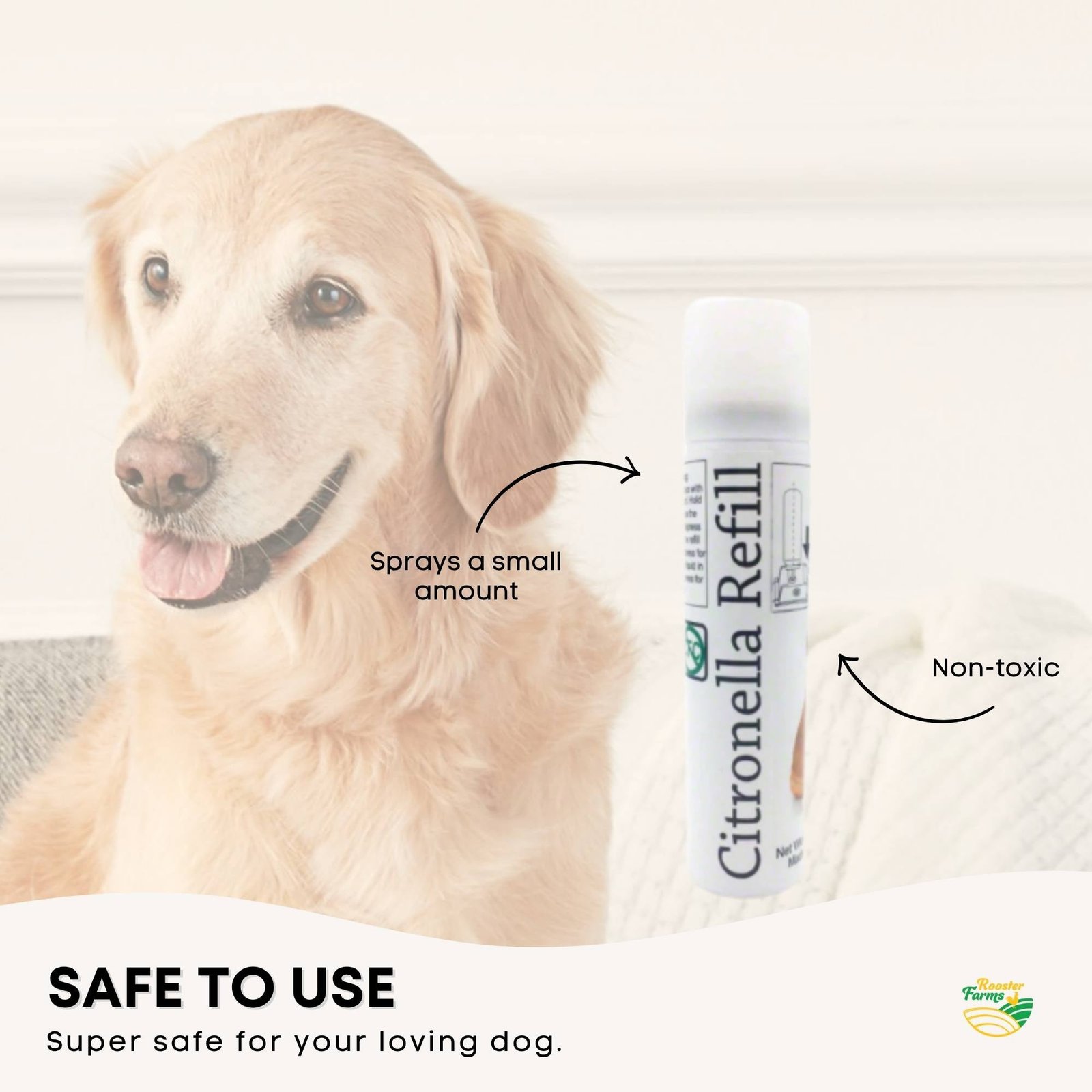 Citronella Dog Bark Collar - Rechargeable & Automatic 8 Rooster Farms Dog Bark Training Collar Citronella + Sound Rechargeable Automatic – photo 8