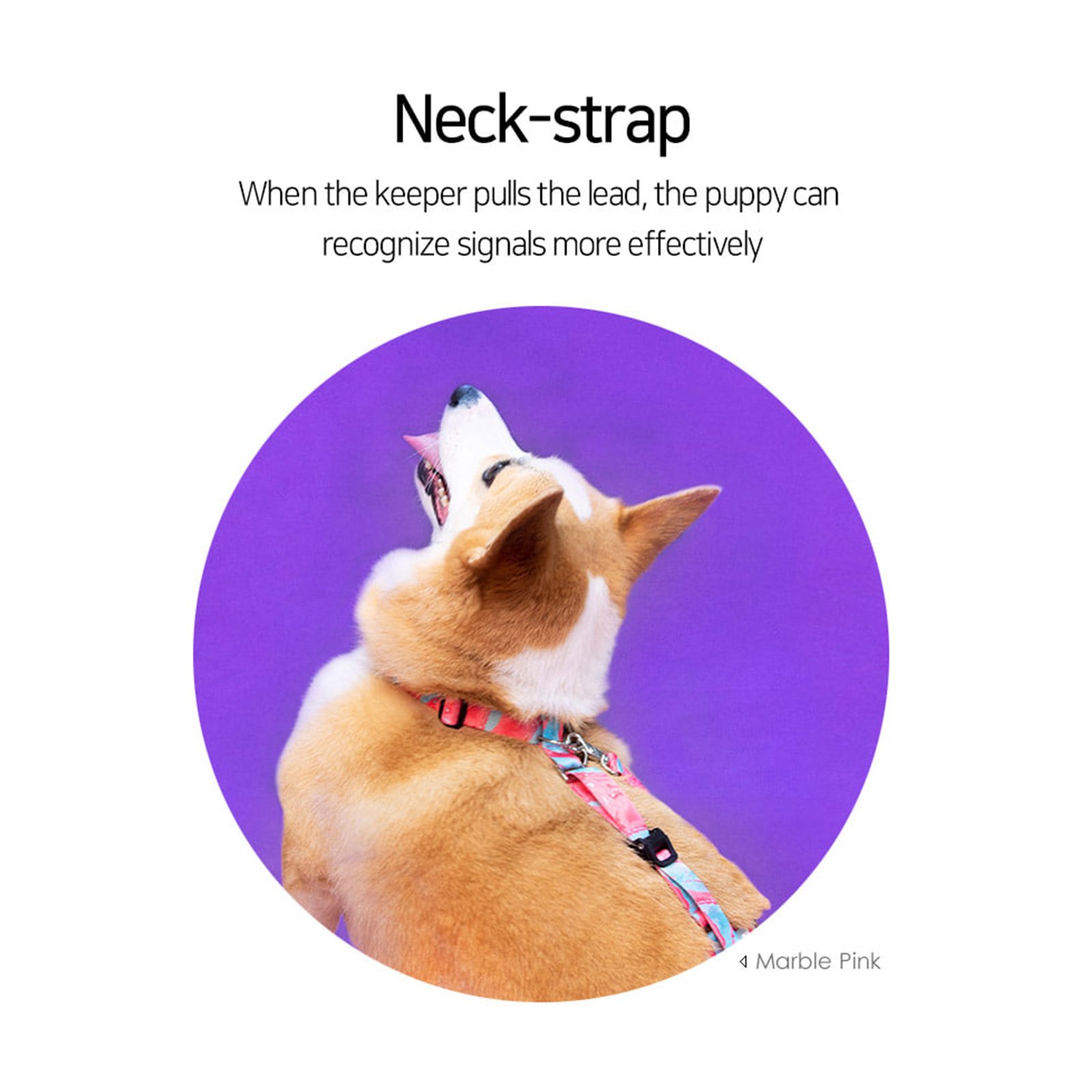 Adjustable Dog Harness with Double Lined Straps 2 Dog Double-Lined Straps Harness Adjustable L MARBLE PINK – photo 2