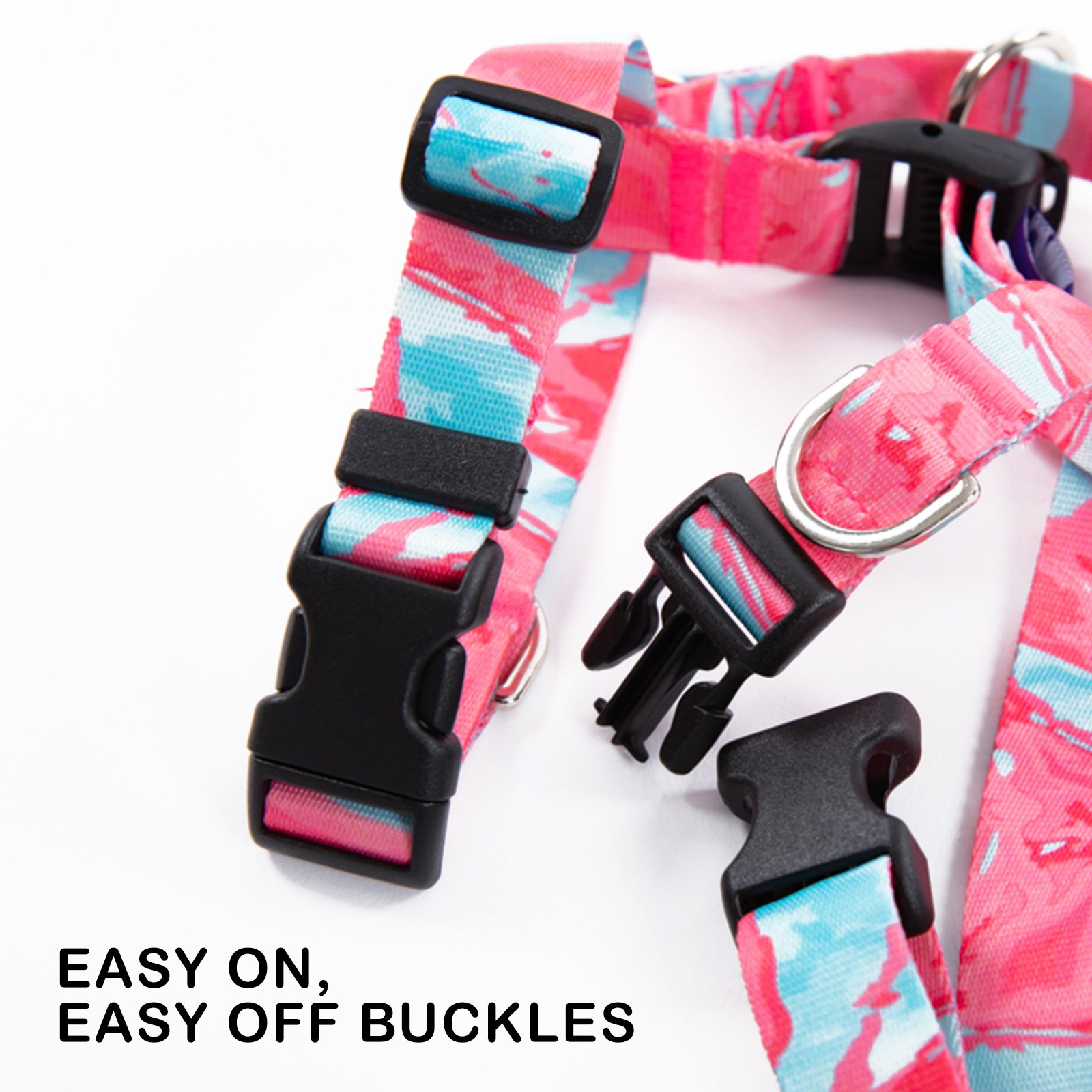 Adjustable Dog Harness with Double Lined Straps 6 Dog Double-Lined Straps Harness Adjustable L MARBLE PINK – photo 6