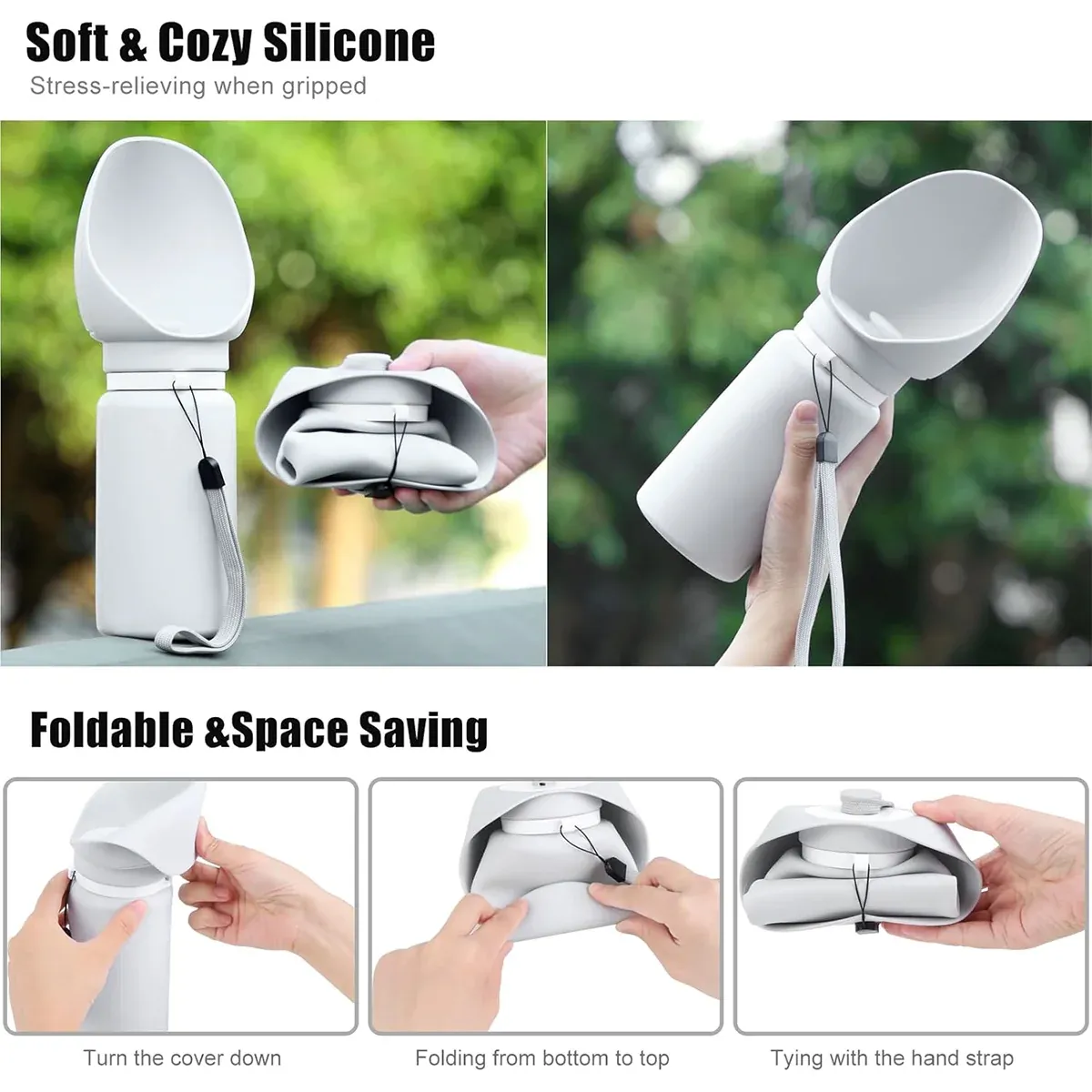 550ml Portable Dog Water Bottle - Foldable & Leakproof 4 Dog Water Drinking Device for Walk Basic Portable Foldable Outdoor Travel Cup – photo 5