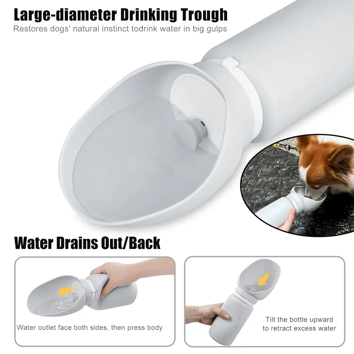 550ml Portable Dog Water Bottle - Foldable & Leakproof 5 Dog Water Drinking Device for Walk Basic Portable Foldable Outdoor Travel Cup – photo 6