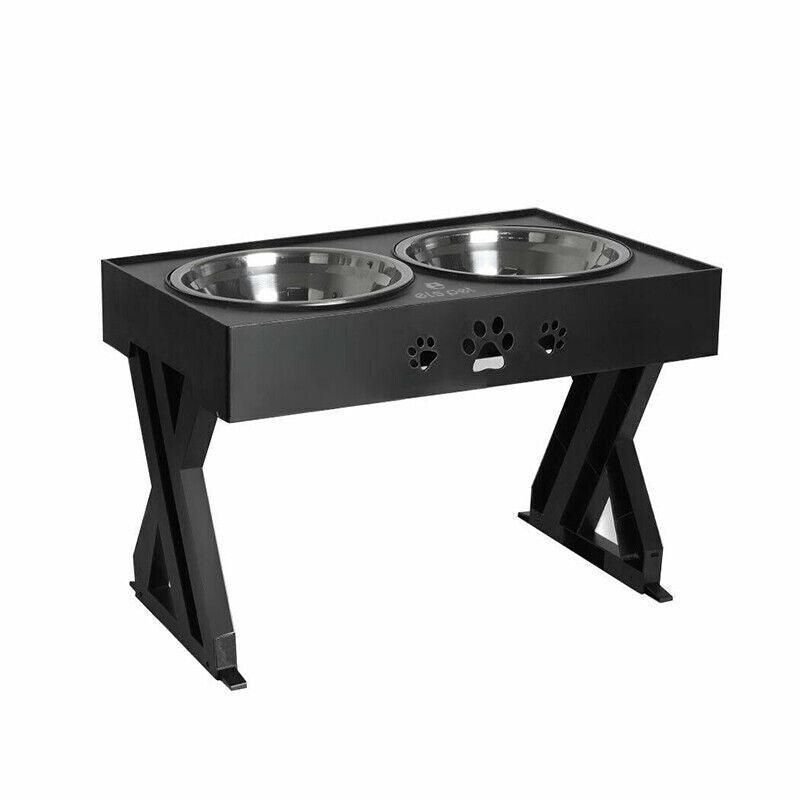 Adjustable Elevated Pet Feeder with 2 Stainless Steel Bowls 2 Elevated Pet Feeder Food Water Double Bowl Adjustable Height Raised Stand – photo 2