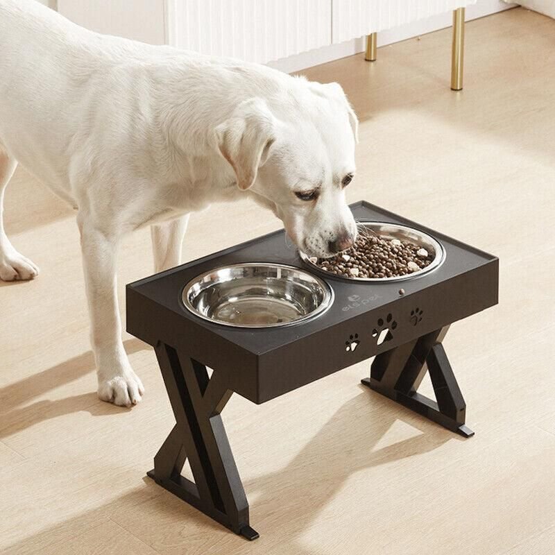 Adjustable Elevated Pet Feeder with 2 Stainless Steel Bowls 4 Elevated Pet Feeder Food Water Double Bowl Adjustable Height Raised Stand – photo 4