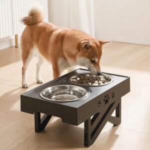 Elevated Pet Feeder Food Water Double Bowl Adjustable Height Raised Stand – photo 5