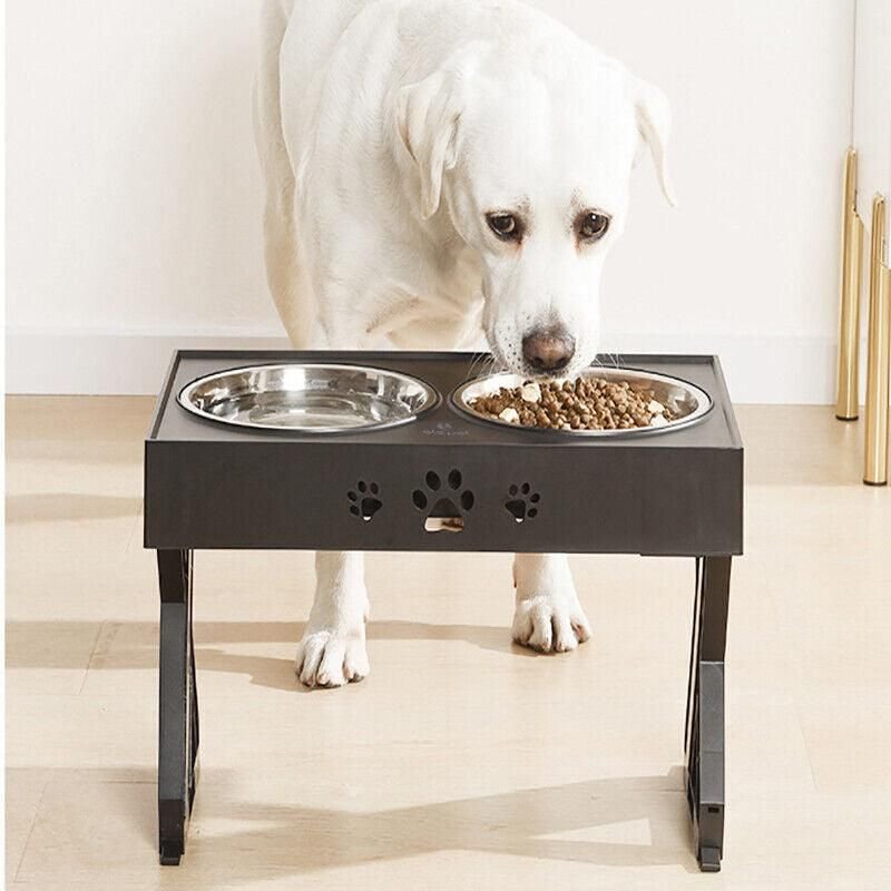 Adjustable Elevated Pet Feeder with 2 Stainless Steel Bowls 8 Elevated Pet Feeder Food Water Double Bowl Adjustable Height Raised Stand – photo 9