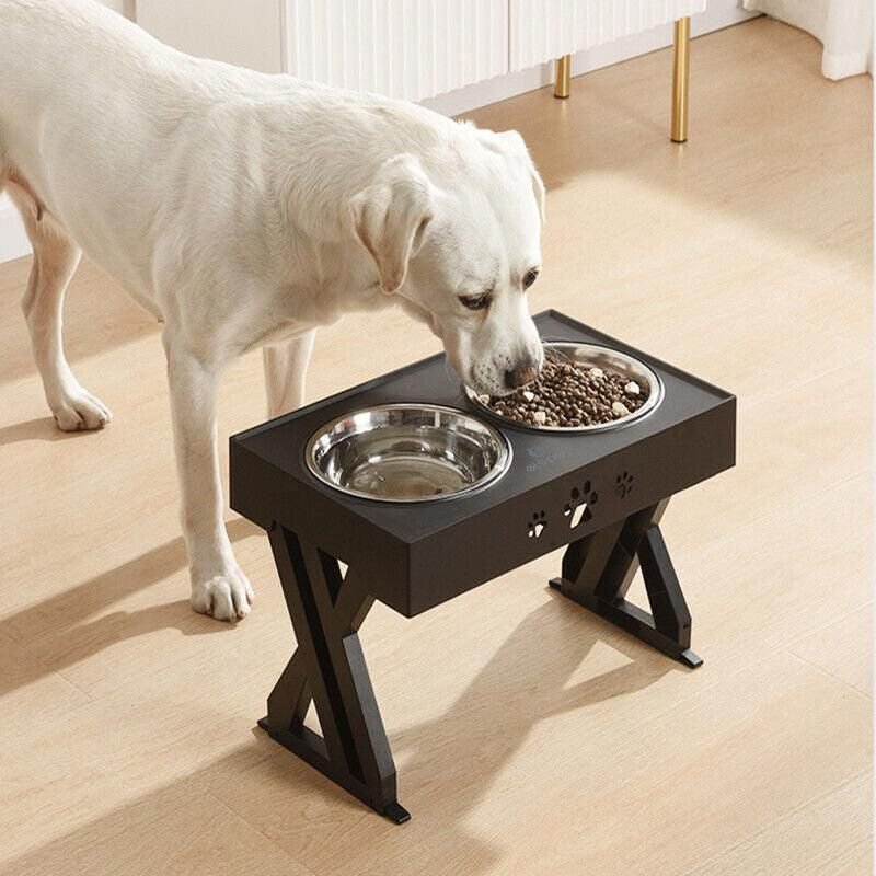 Adjustable Elevated Pet Feeder with 2 Stainless Steel Bowls 9 Elevated Pet Feeder Food Water Double Bowl Adjustable Height Raised Stand – photo 10