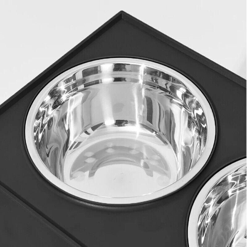 Adjustable Elevated Pet Feeder with 2 Stainless Steel Bowls 11 Elevated Pet Feeder Food Water Double Bowl Adjustable Height Raised Stand – photo 12