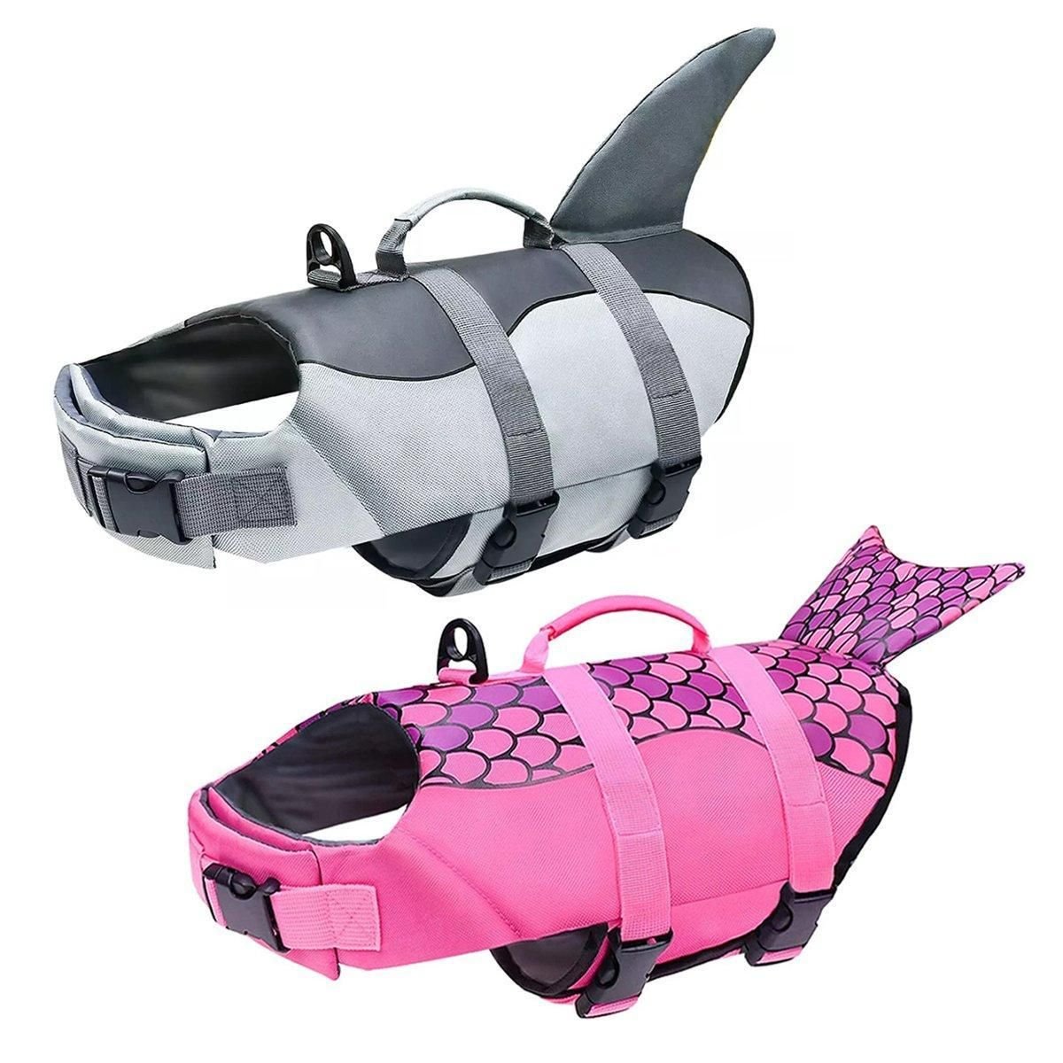 Dog Life Jacket for Swimming - Adjustable Pet Swim Vest 3 Pet Life Jacket Dog Swim Vest Outdoor Water Gear for Summer Swimming Activities - Grey L – photo 3