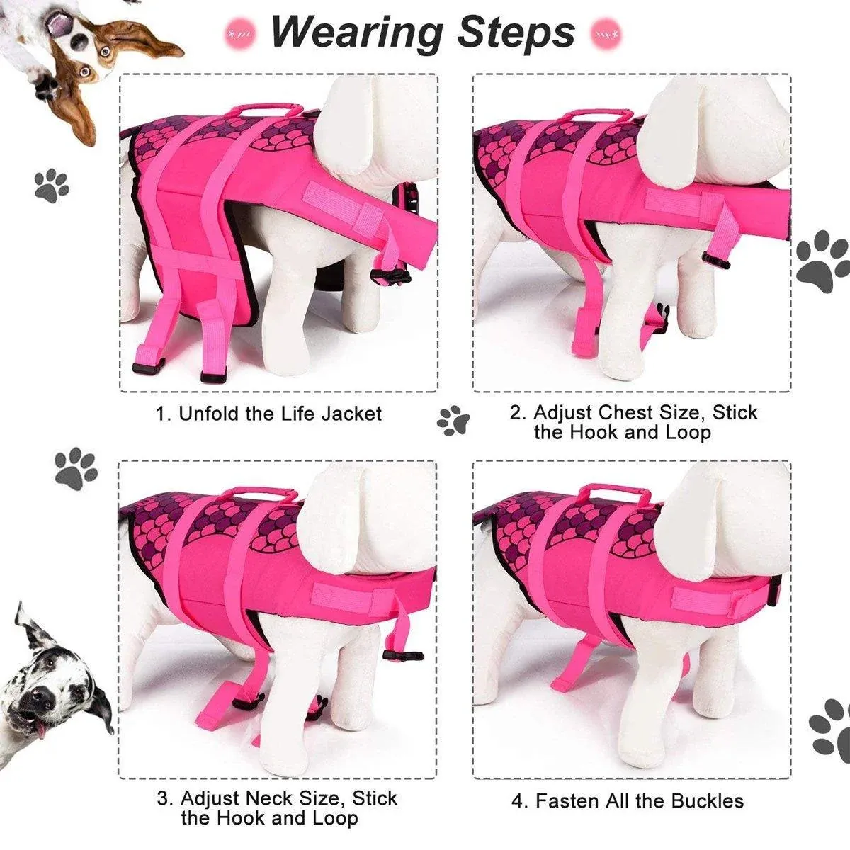 Dog Life Jacket for Swimming - Adjustable Pet Swim Vest 5 Pet Life Jacket Dog Swim Vest Outdoor Water Gear for Summer Swimming Activities - Grey L – photo 5