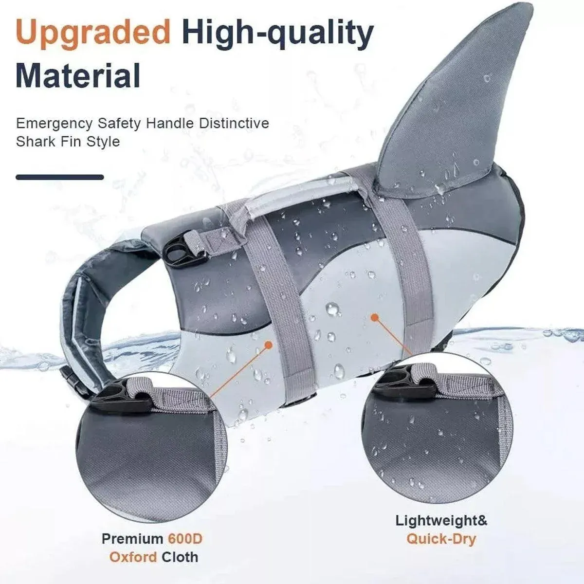 Dog Life Jacket for Swimming - Adjustable Pet Swim Vest 7 Pet Life Jacket Dog Swim Vest Outdoor Water Gear for Summer Swimming Activities - Grey L – photo 7
