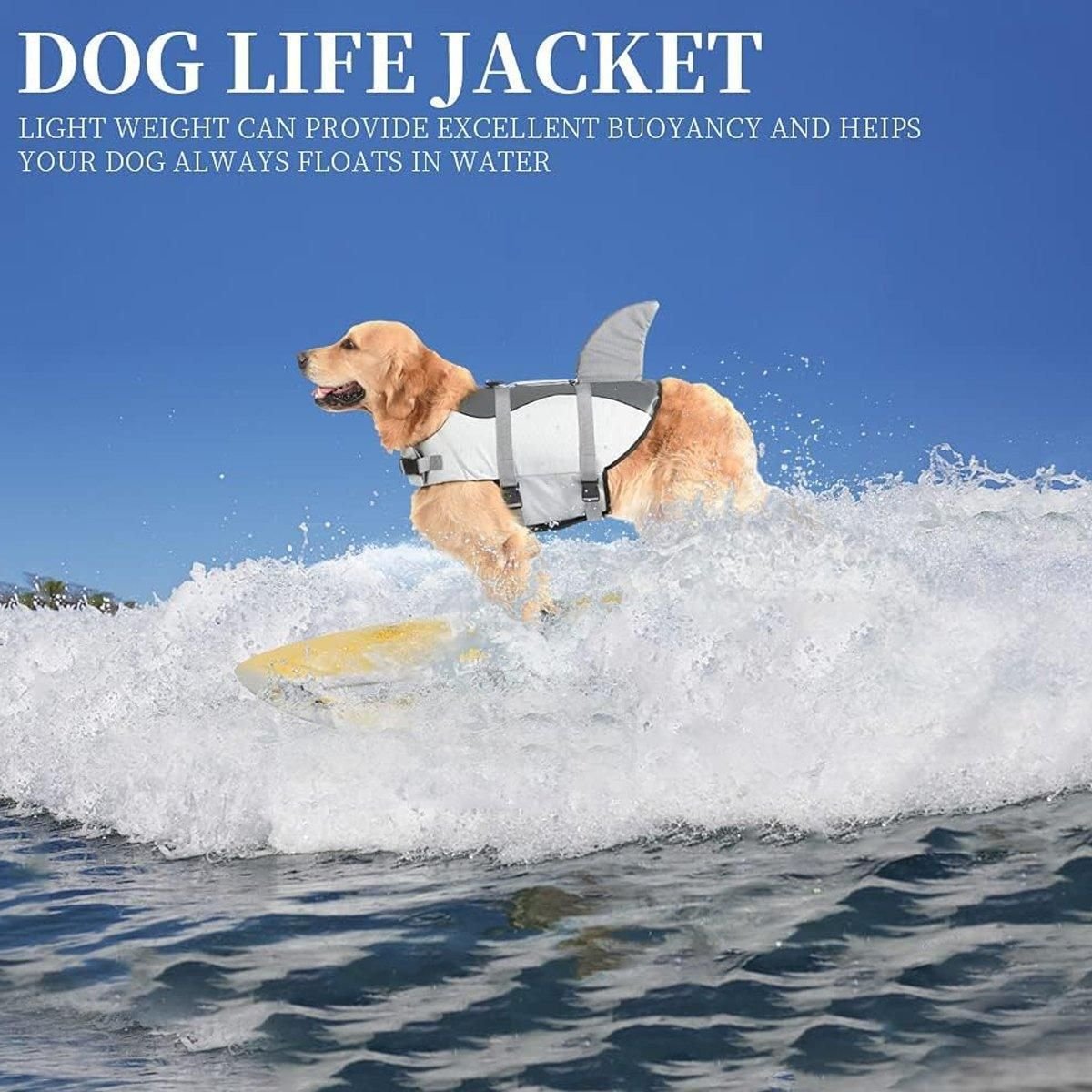 Dog Life Jacket for Swimming - Adjustable Pet Swim Vest 12 Pet Life Jacket Dog Swim Vest Outdoor Water Gear for Summer Swimming Activities - Grey L – photo 13