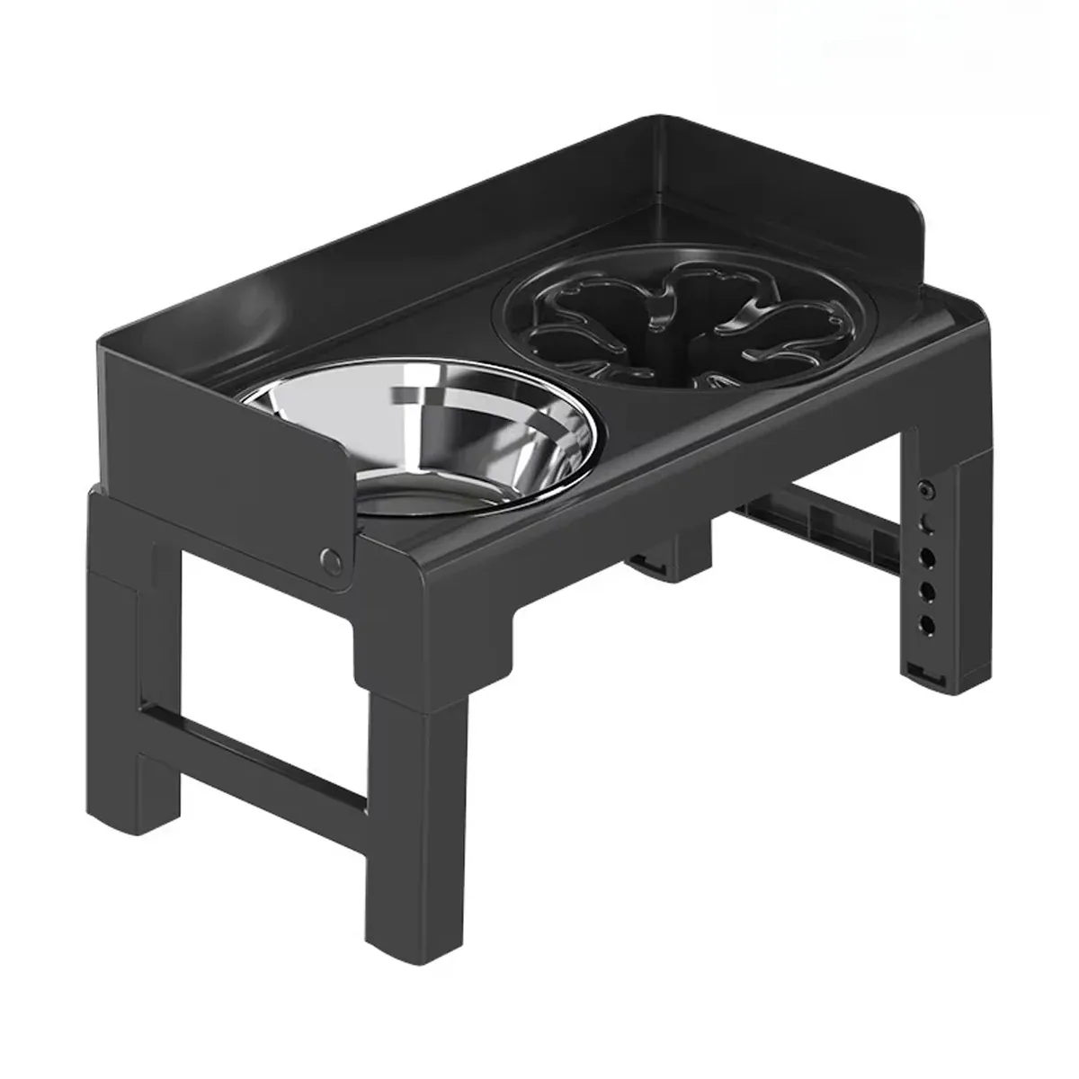 Adjustable Elevated Dog Bowl with Stainless Steel Bowls 2 Height Adjustable Pet Feeding Bowl Dog Bowl Elevated Pet Dish Food Water Bowl – photo 2