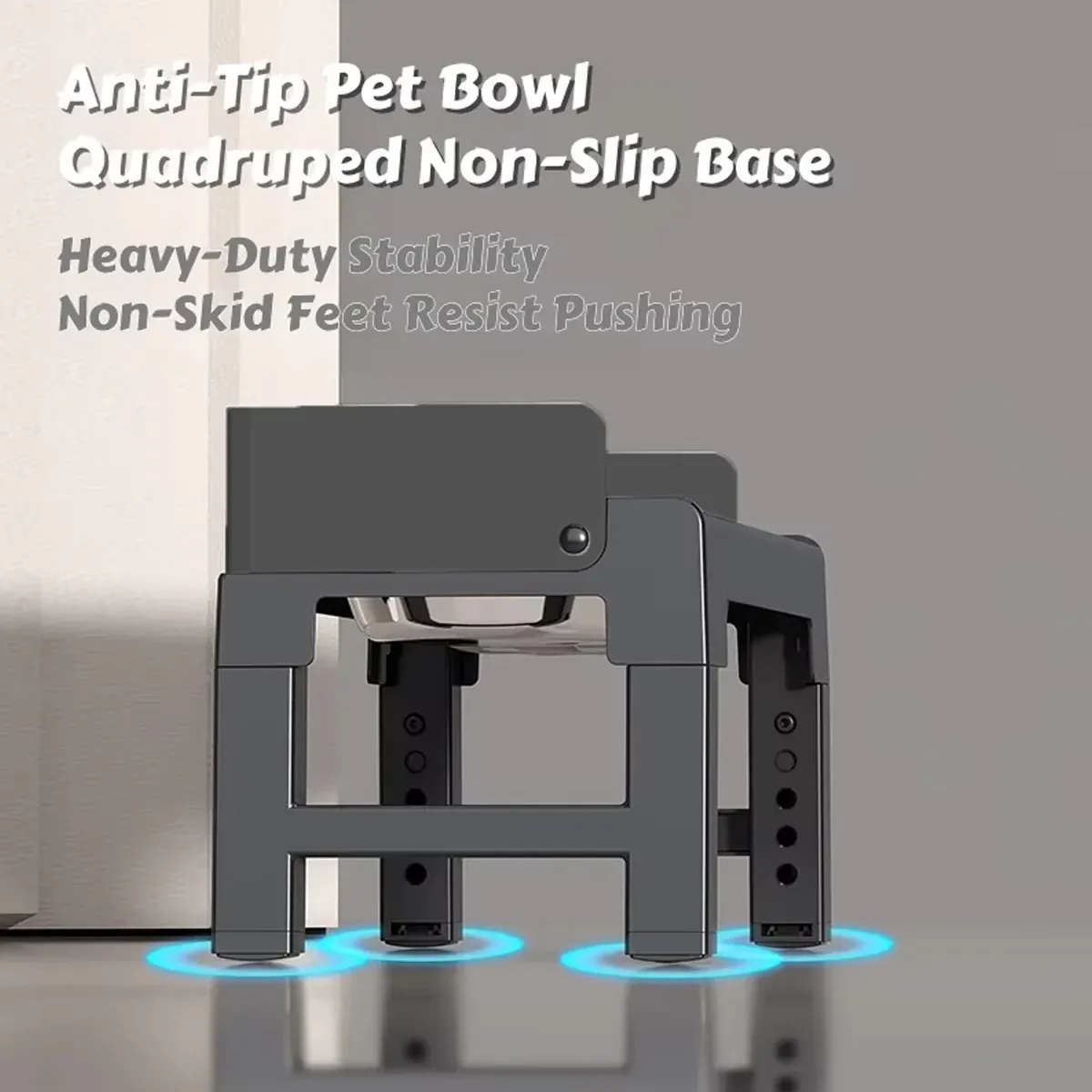 Adjustable Elevated Dog Bowl with Stainless Steel Bowls 4 Height Adjustable Pet Feeding Bowl Dog Bowl Elevated Pet Dish Food Water Bowl – photo 4