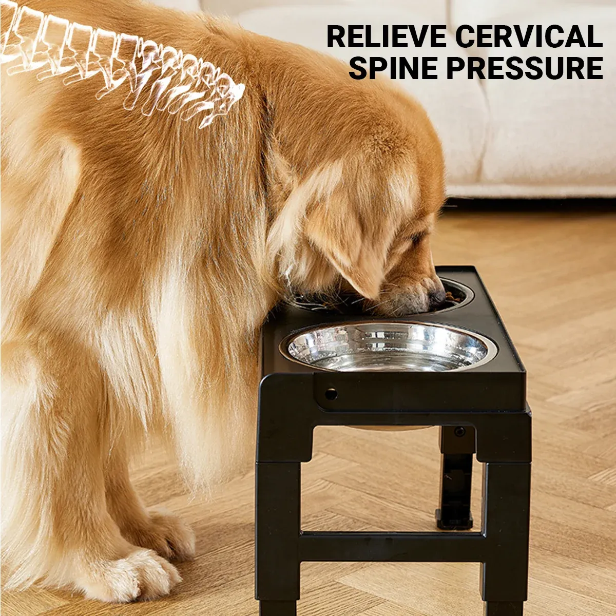 Adjustable Elevated Dog Bowl with Stainless Steel Bowls 11 Height Adjustable Pet Feeding Bowl Dog Bowl Elevated Pet Dish Food Water Bowl – photo 11