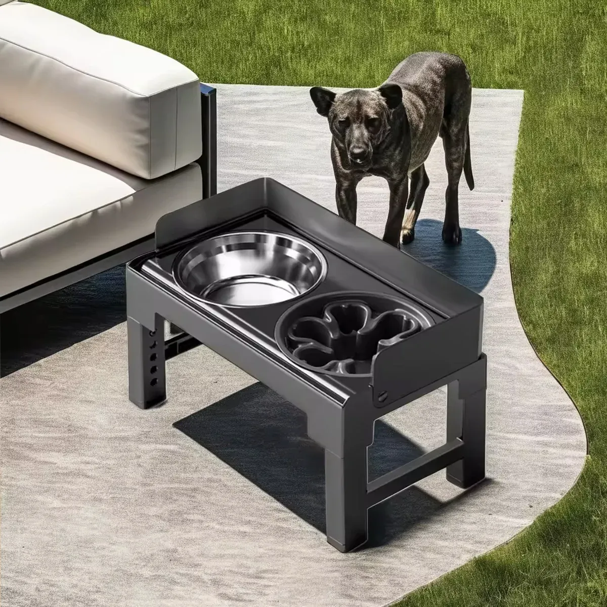 Adjustable Elevated Dog Bowl with Stainless Steel Bowls 1 Height Adjustable Pet Feeding Bowl Dog Bowl Elevated Pet Dish Food Water Bowl – photo 13