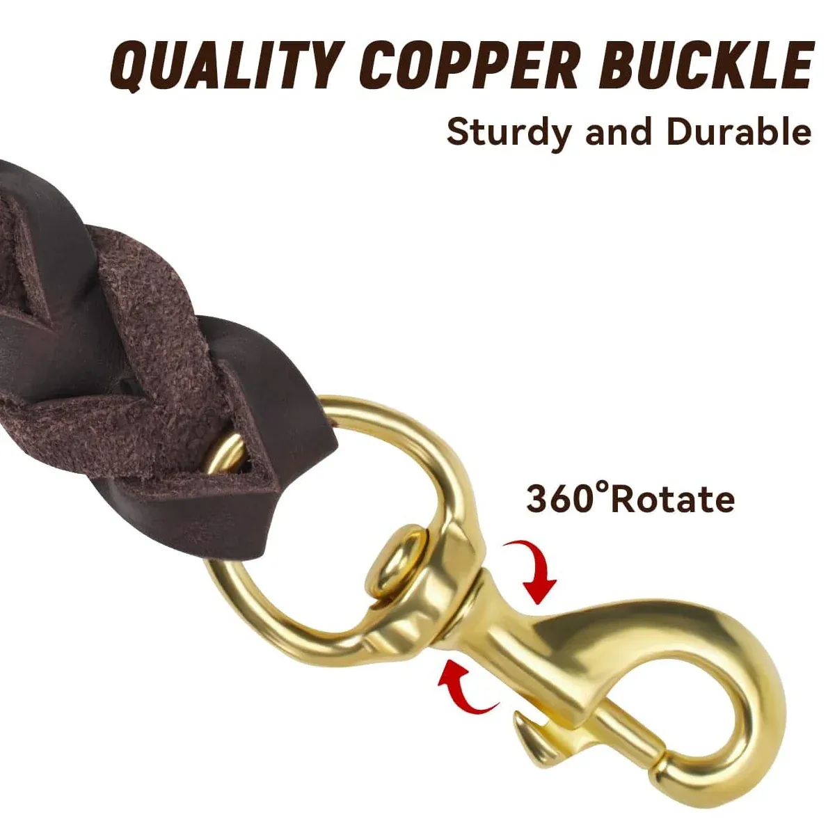 Full Grain Leather Dog Lead - 150cm Brown 11 Dog Leash Cowhide Lead Heavy Duty Leather M Size Brown For Walking Training - Black – photo 11