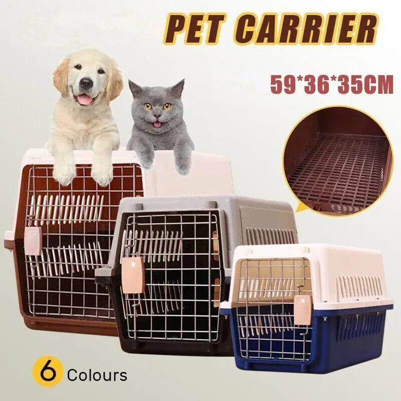 Portable Pet Travel Carrier for Cats, Small Dogs & Rabbits 2 Portable Pet Travel Carrier Crate for Dog Cat Rabbit Ventilated Transport Box - Blue – photo 2