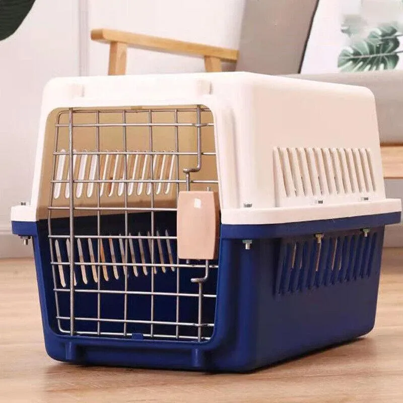 Portable Pet Travel Carrier for Cats, Small Dogs & Rabbits 5 Portable Pet Travel Carrier Crate for Dog Cat Rabbit Ventilated Transport Box - Blue – photo 5
