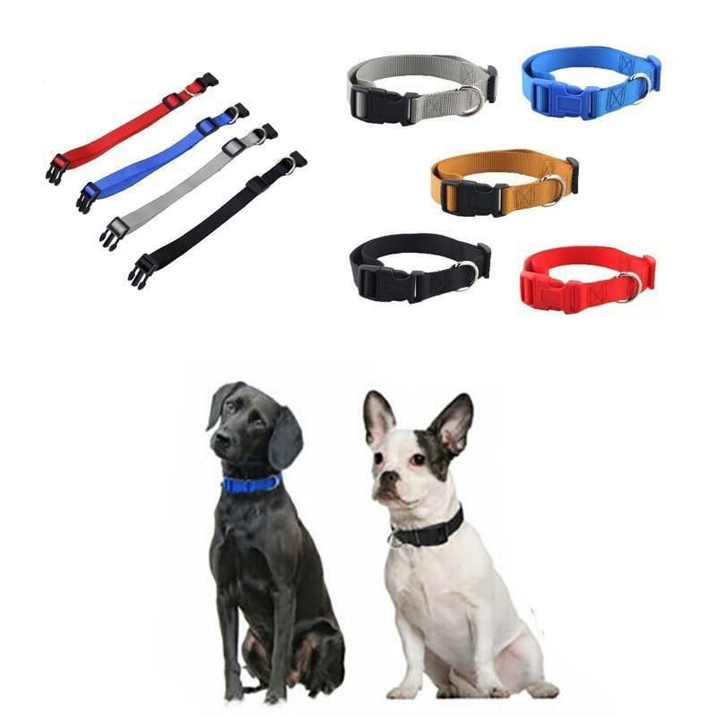 Size Adjustable Nylon Dog Collar - 5 Colours 10 S Size Dog Puppy Pet Collar Adjustable Nylon Toy Small Pink Blue Red Black - Grey – photo 11