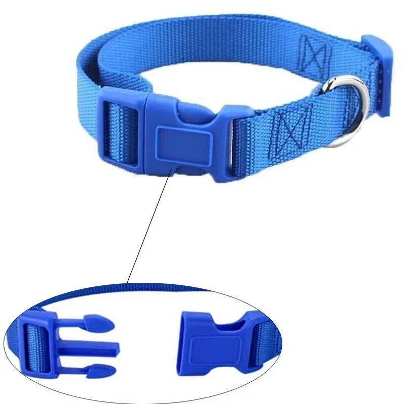 Size Adjustable Nylon Dog Collar - 5 Colours 11 S Size Dog Puppy Pet Collar Adjustable Nylon Toy Small Pink Blue Red Black - Grey – photo 12