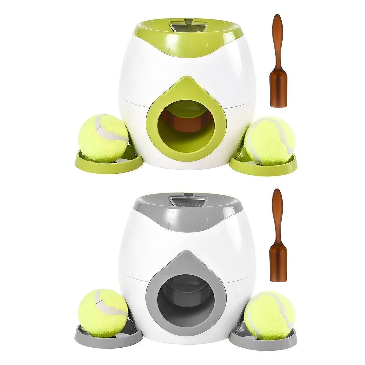 Interactive Dog Tennis Ball Feeder & Treat Training Toy 3 Interactive Dog Toy Tennis Feeder Machine for Training and Treat Rewards - Grey – photo 3