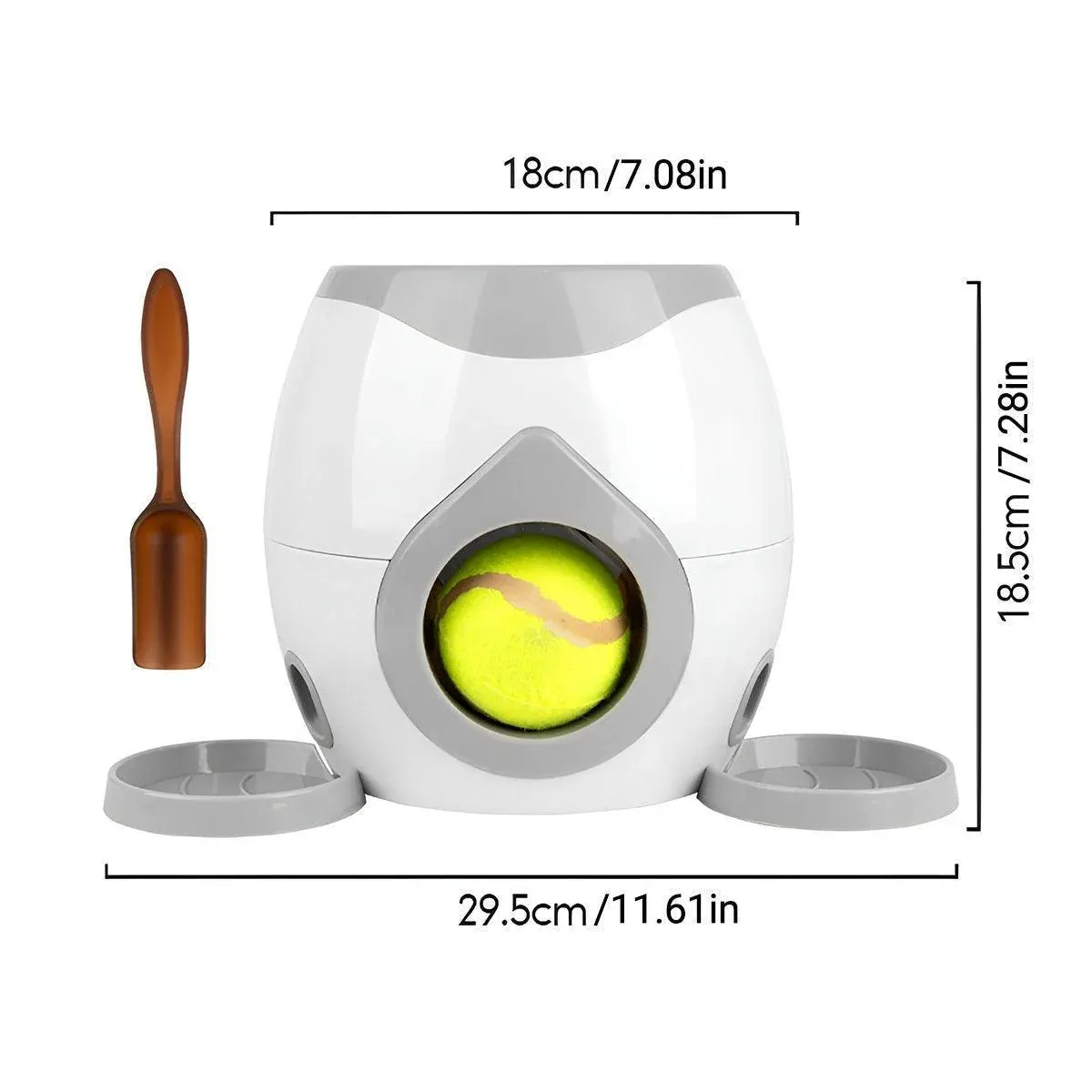 Interactive Dog Tennis Ball Feeder & Treat Training Toy 4 Interactive Dog Toy Tennis Feeder Machine for Training and Treat Rewards - Grey – photo 4