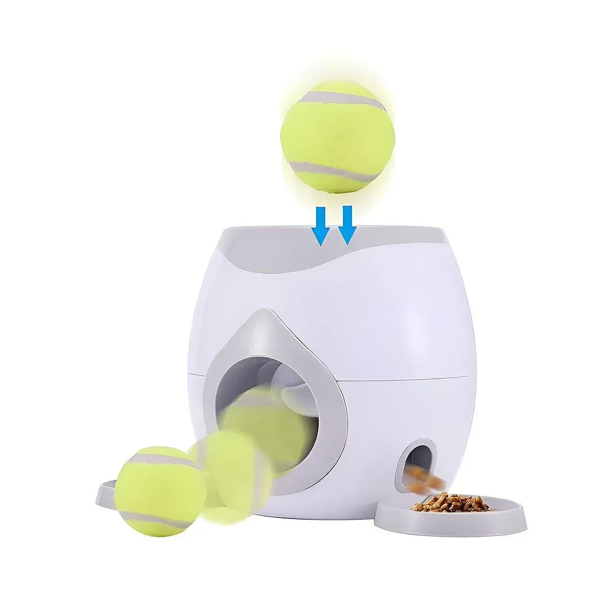 Interactive Dog Tennis Ball Feeder & Treat Training Toy 12 Interactive Dog Toy Tennis Feeder Machine for Training and Treat Rewards - Grey – photo 12