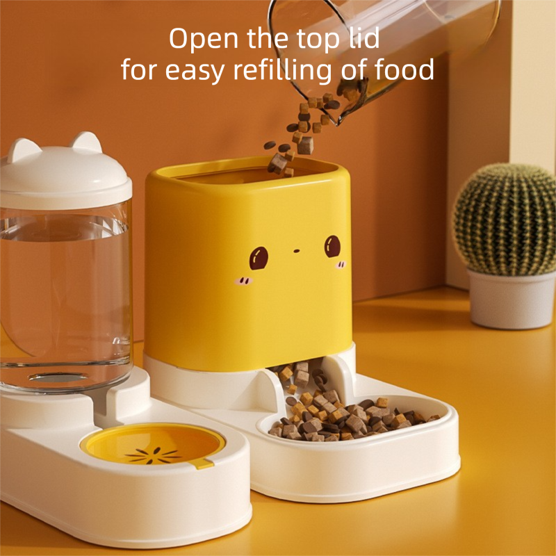 2 in 1 Automatic Cat & Dog Feeder and Water Dispenser 3 Pink Cat & Dog Automatic Feeder & Waterer Set – 2-in-1 Dry & Wet Separation Station with 2200ml Food & 1000ml Water Capacity – photo 3