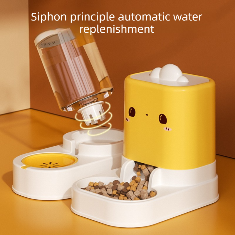 2 in 1 Automatic Cat & Dog Feeder and Water Dispenser 4 Pink Cat & Dog Automatic Feeder & Waterer Set – 2-in-1 Dry & Wet Separation Station with 2200ml Food & 1000ml Water Capacity – photo 4