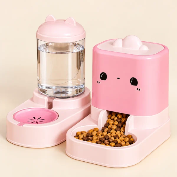 Cat & Dog Automatic Feeder & Waterer Set – 2-in-1 Dry & Wet Separation Station with 2200ml Food & 1000ml Water Capacity