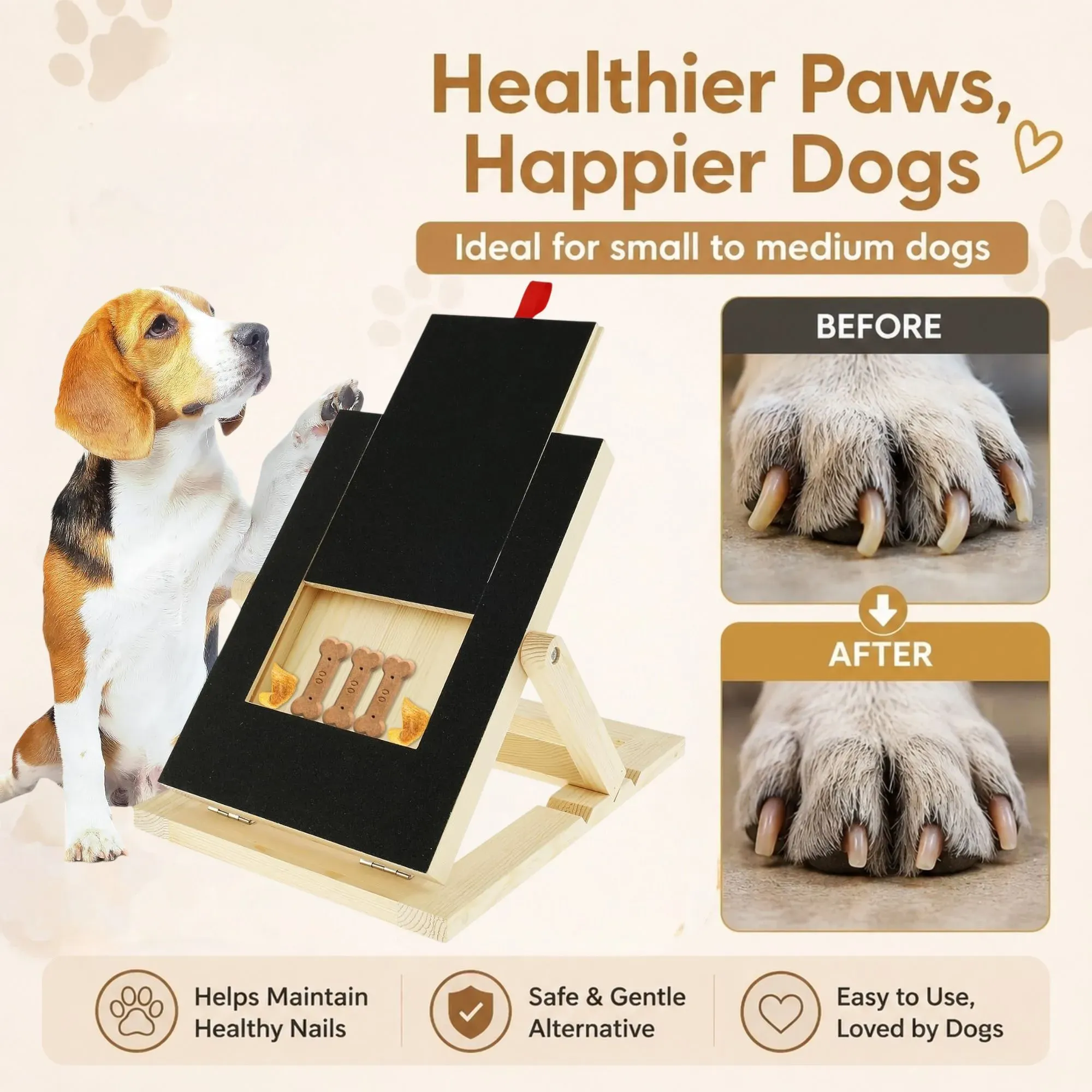 Dog Nail Scratch Board with Treat Drawer 2 CARLA HOME Dog Nail Scratch Board with Snack Box, Height Adjustable Puppy Nail Pet – photo 2